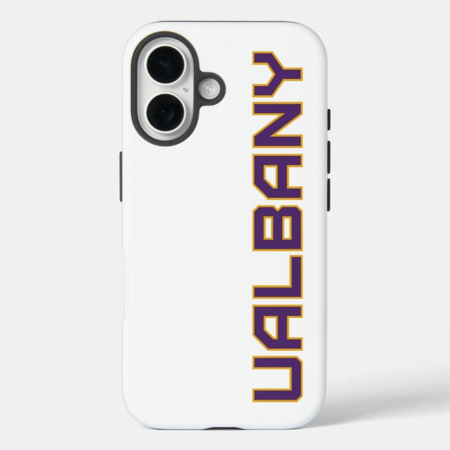 Universität Albany Wordmark iPhone 16 Hülle (Rückseite)