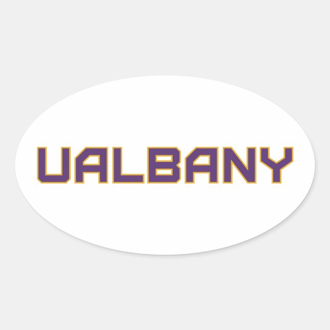 Universität Albany Wordmark Ovaler Aufkleber (Vorderseite)