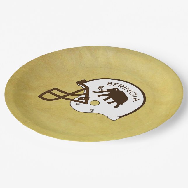 Universität Beringia Fußball Helmet Pappteller (Schrägansicht)