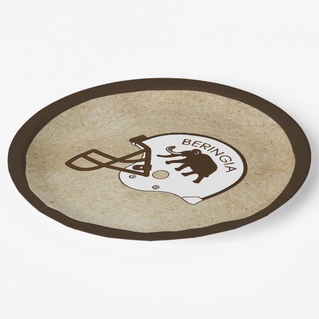 Universität Beringia Fußball Helmet Pappteller (Schrägansicht)