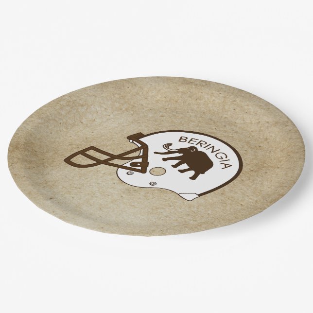 Universität Beringia Fußball Helmet Pappteller (Schrägansicht)