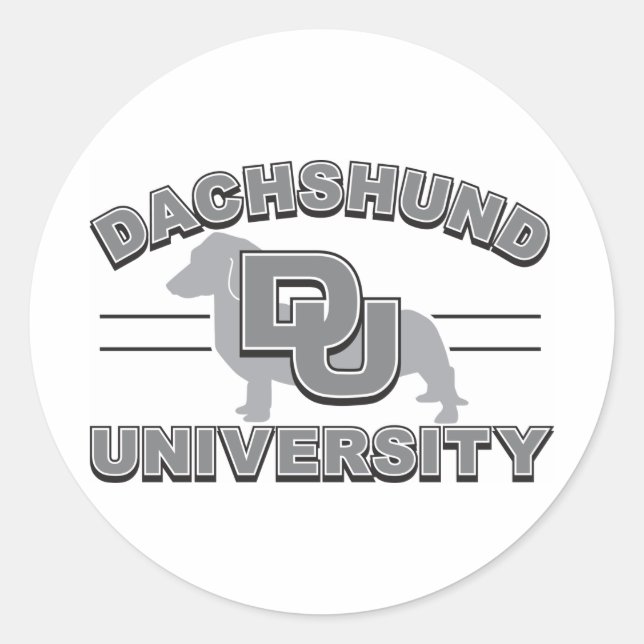 Universität Dackel Runder Aufkleber (Vorderseite)