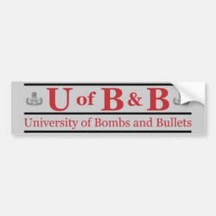 Universität der Bomben u. der Kugeln Autoaufkleber