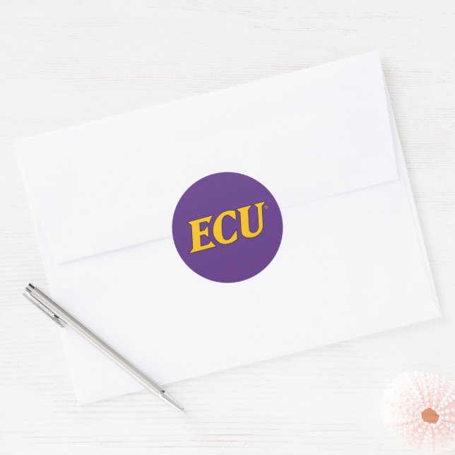 Universität East Carolina | ECU-Logo Runder Aufkleber (Umschlag)