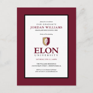 Universität Elon Abschluss Ankündigungspostkarte
