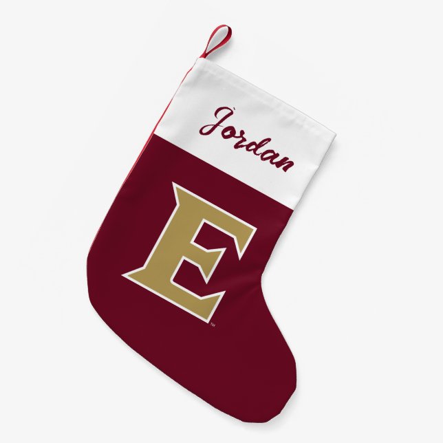 Universität Elon E Kleiner Weihnachtsstrumpf (Vorderansicht (hängend))