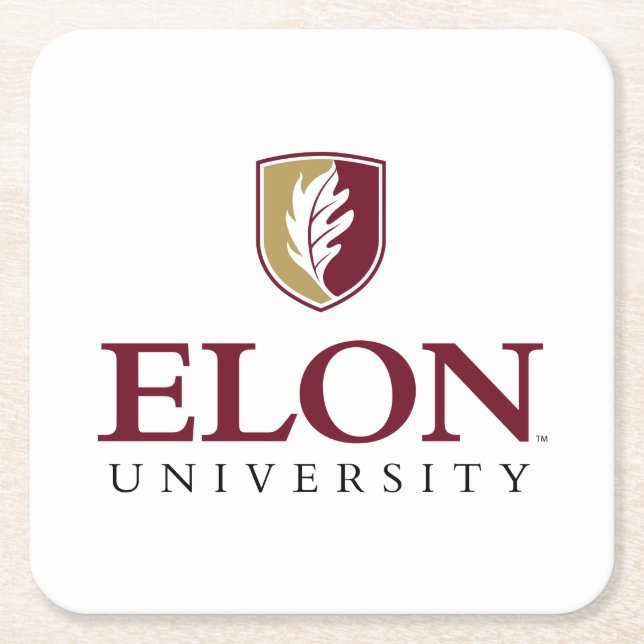 Universität Elon Rechteckiger Pappuntersetzer (Vorderseite)