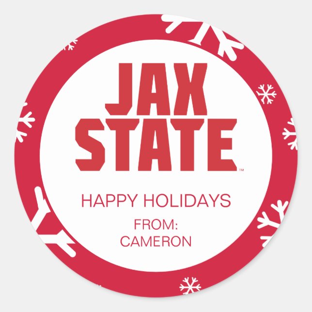 Universität Jacksonville Staat Holiday Runder Aufkleber (Vorderseite)