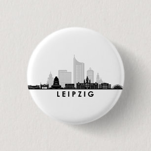 Universität LEIPZIG Deutschland Silhouette Skylin Button