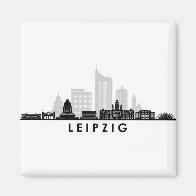 Universität LEIPZIG Deutschland Skyline Silhouette Magnet (Vorne)