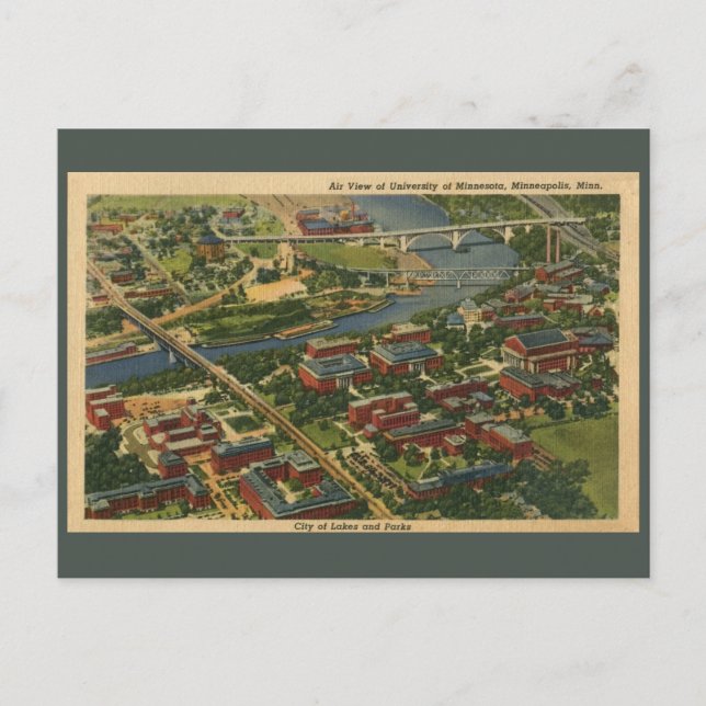 Universität Minnesota, Minneapolis Postkarte (Vorderseite)