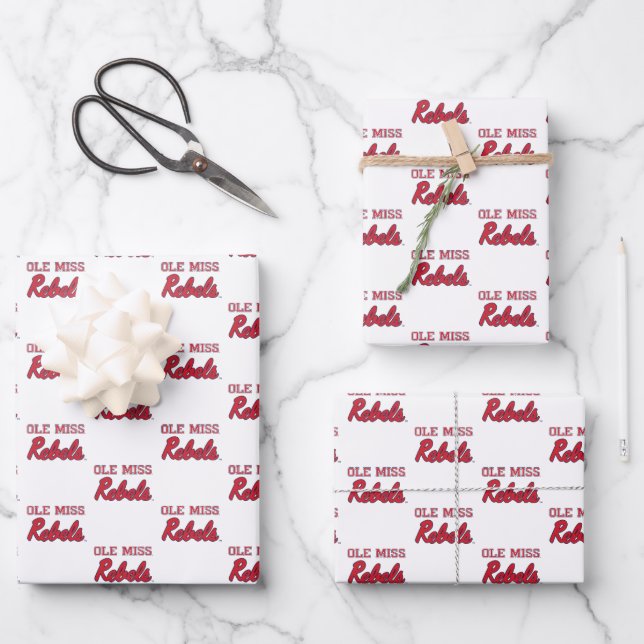 Universität Mississippi | Ole Miss Rebels Geschenkpapier Set (Vorderseite)