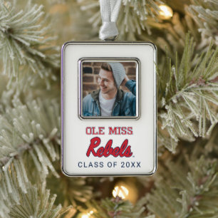 Universität Mississippi Ole Miss Rebels Rahmen-Ornament Silber