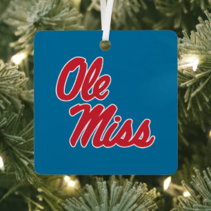 Universität Mississippi Ole Miss Script Ornament Aus Metall