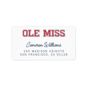 Universität Mississippi Ole Miss Wordmark Adressaufkleber