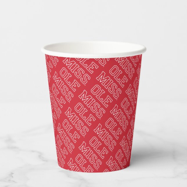 Universität Mississippi | Ole Miss Wordmark Pappbecher (Rückseite)