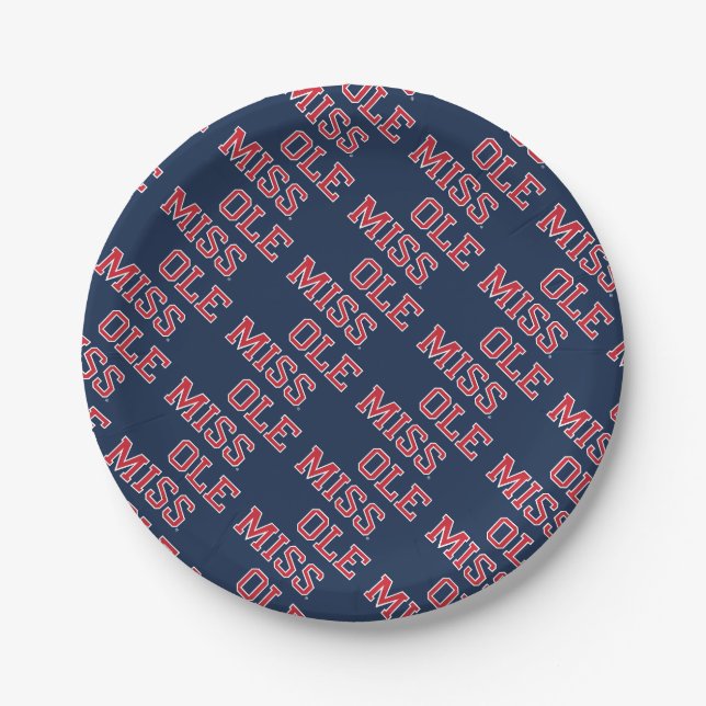 Universität Mississippi | Ole Miss Wordmark Pappteller (Vorderseite)