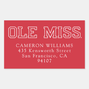 Universität Mississippi Ole Miss Wordmark Rechteckiger Aufkleber