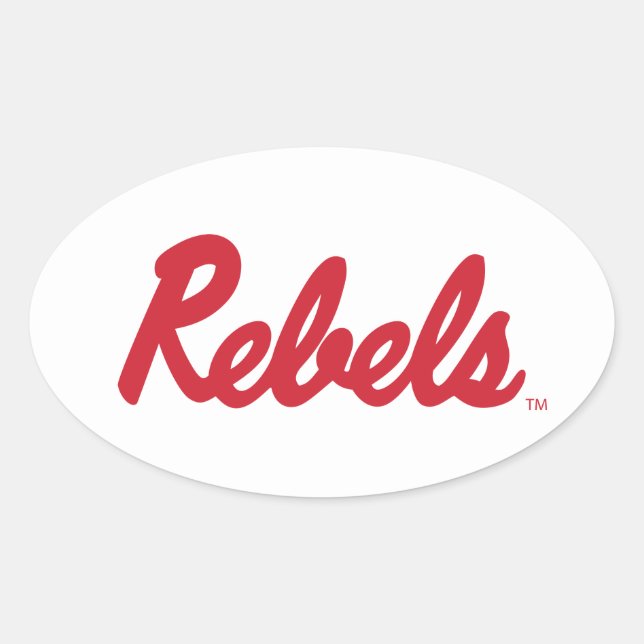 Universität Mississippi | Rebellenskript Ovaler Aufkleber (Vorderseite)