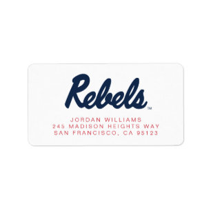 Universität Mississippi Rebels Wordmark Adressaufkleber