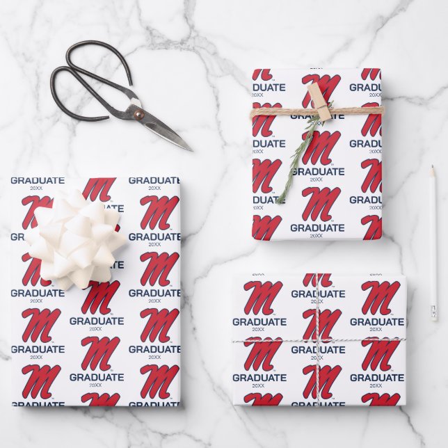 Universität Mississippi | Script M Geschenkpapier Set (Vorderseite)