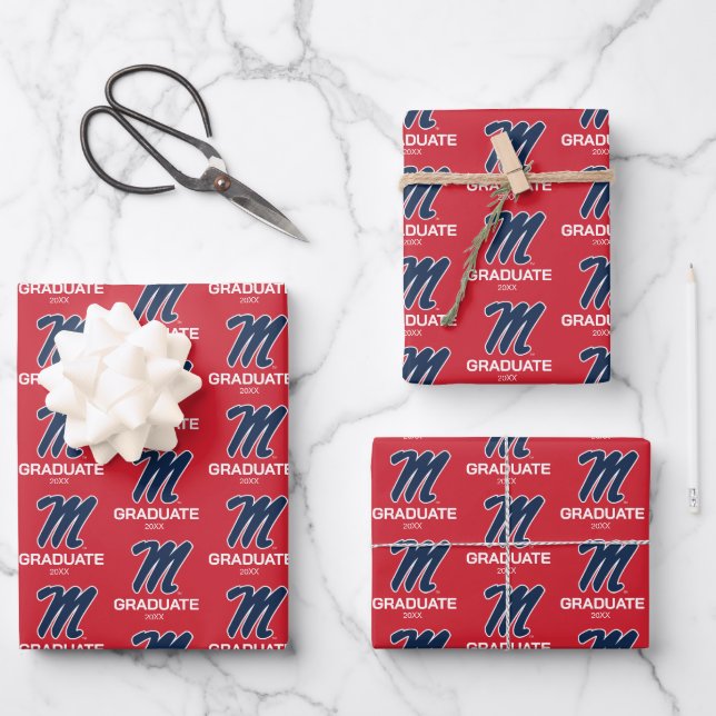 Universität Mississippi | Script M Geschenkpapier Set (Vorderseite)