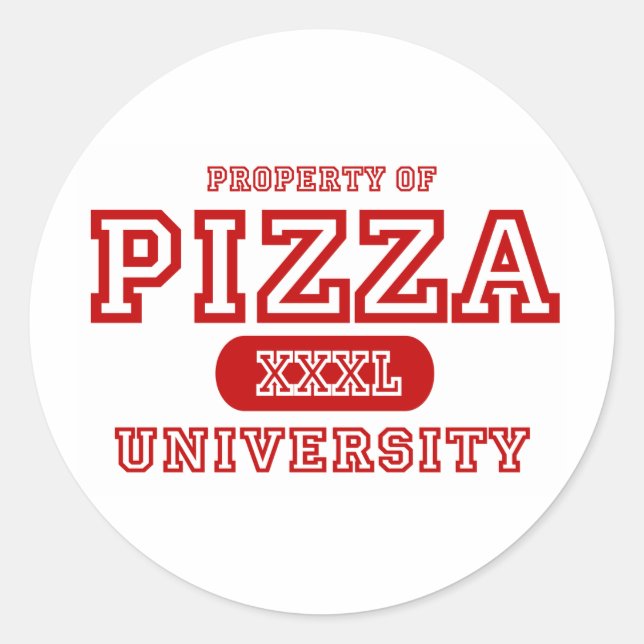 Universität Pizza Runder Aufkleber (Vorderseite)
