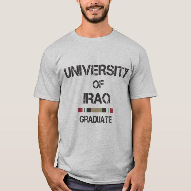 Universität vom Irak beunruhigte Absolvent 2 T-Shirt (Vorderseite)