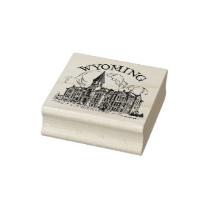 Universität Wyoming Hall of Languages Gummistempel