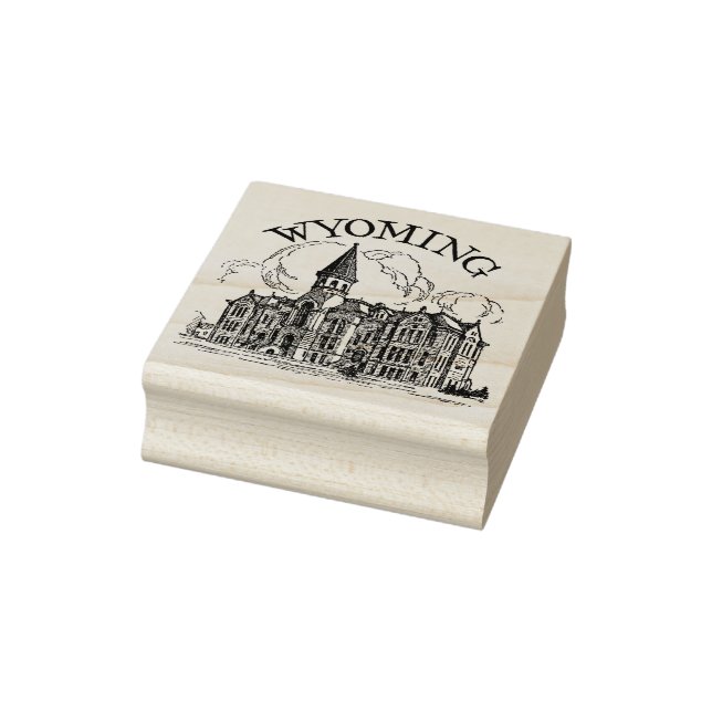 Universität Wyoming Hall of Languages Gummistempel (Stempel)