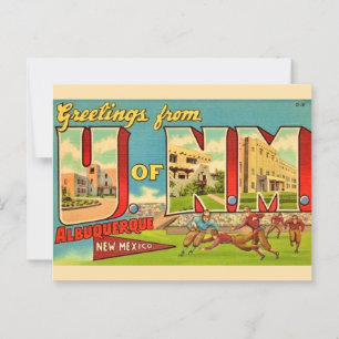 Université du Nouveau-Mexique Carte postale vintag