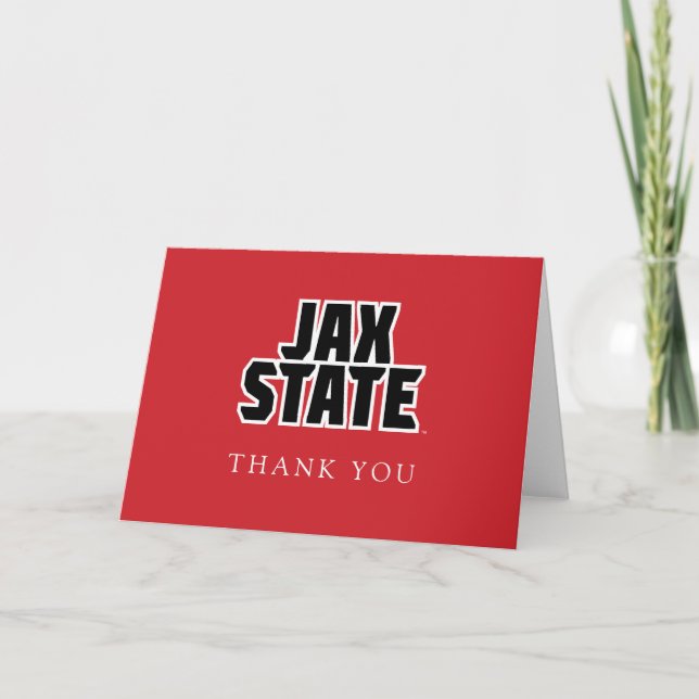 University Abschluss Jacksonville Staat Dankeskarte (Vorderseite)