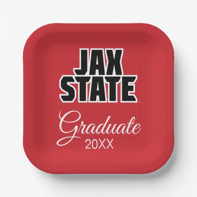 University Abschluss Jacksonville Staat Pappteller (Vorderseite)