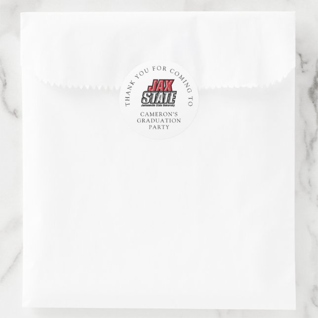 University Abschluss Jacksonville Staat Runder Aufkleber (Tasche)