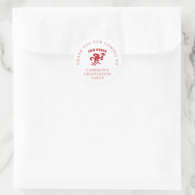 University Abschluss Jacksonville Staat Runder Aufkleber (Tasche)
