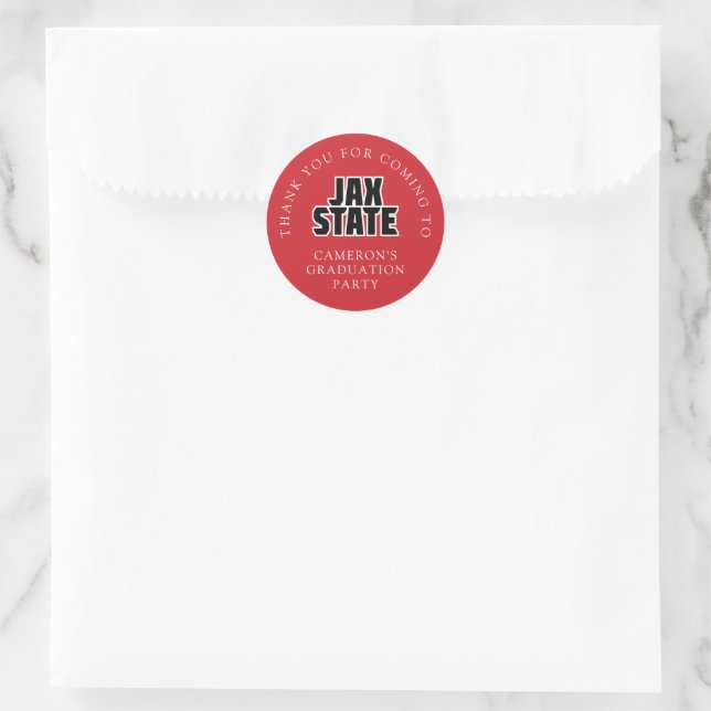 University Abschluss Jacksonville Staat Runder Aufkleber (Tasche)