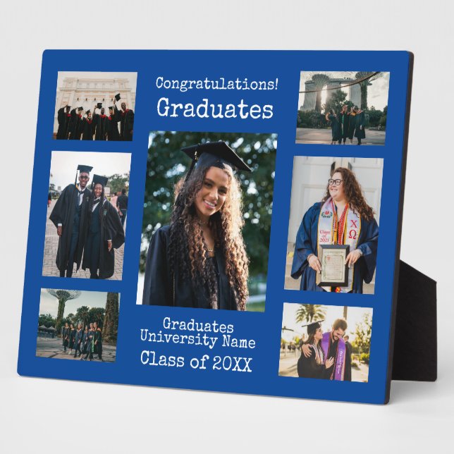 University Blue gratuliert Graduierten Foto Fotoplatte (Seite)