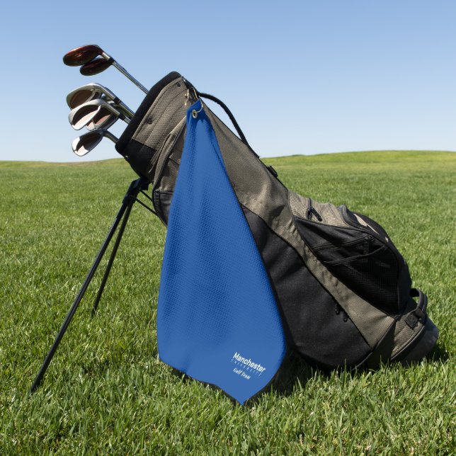 University Golf Team Blue und White Golfhandtuch (Gras)