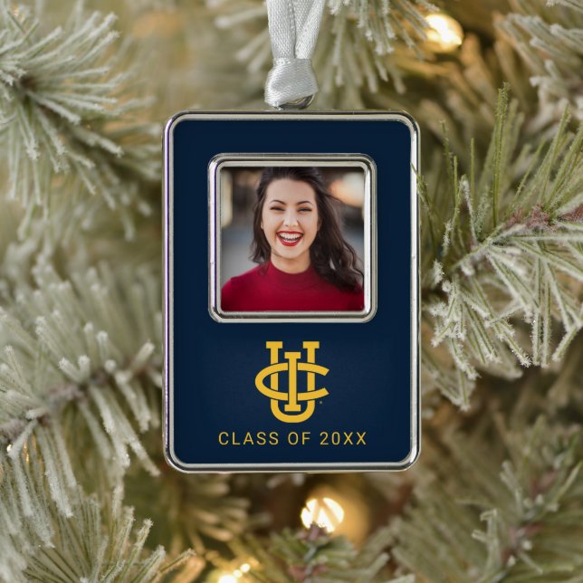 University of California, Irvine Logo Rahmen-Ornament Silber (Baum)