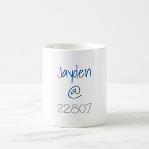 University Silver Blue Zip Code Custom Kaffeetasse