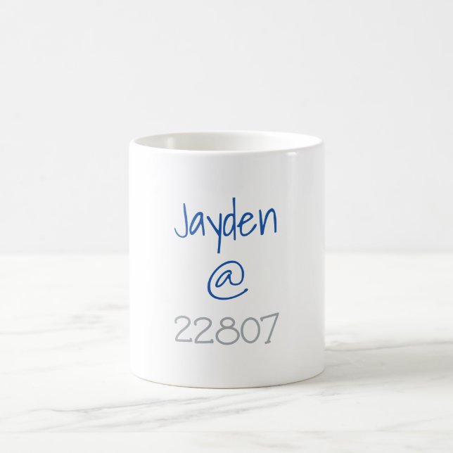 University Silver Blue Zip Code Custom Kaffeetasse (Mittel)