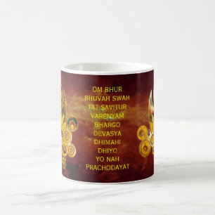 Universum BESCHWÖRUNGSFORMEL   OM Lotus u. GAYATR Kaffeetasse