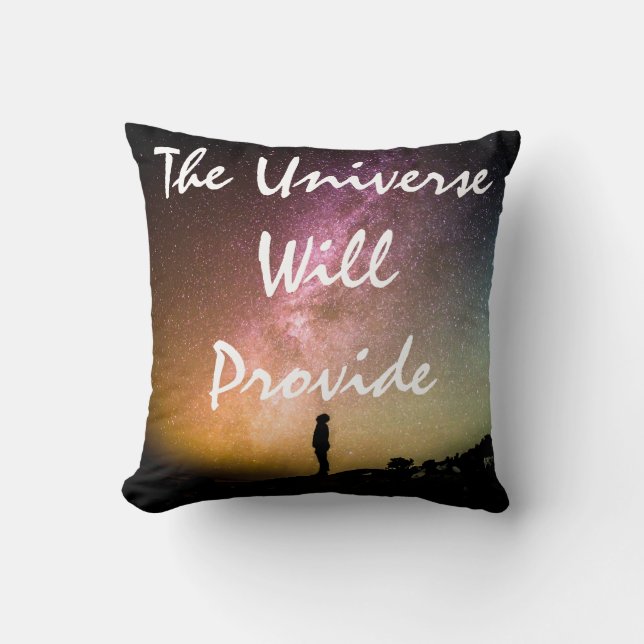 Universum bietet Starry Night Sky und Person Kissen (Vorderseite)