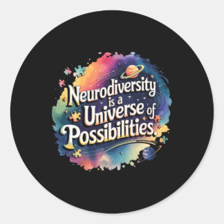 Universum der Neurovielfalt im Weltraum Runder Aufkleber
