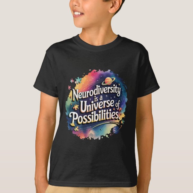 Universum der Neurovielfalt im Weltraum T-Shirt (Vorderseite)