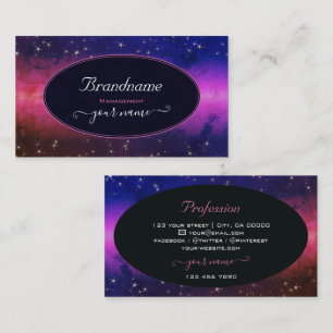 Universum farbenfrohe Galaxie Glitzer Stars Night  Visitenkarte