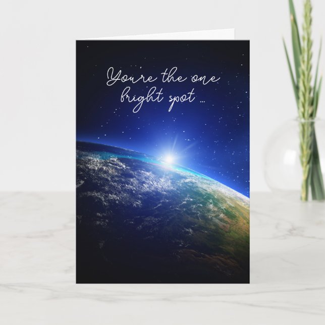 Universum mit Light Flare Vielen Dank Karte (Vorderseite)