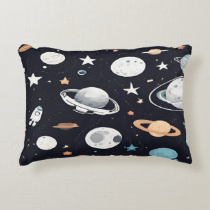 Universum. Muster von Planeten und Sternen Dekokissen