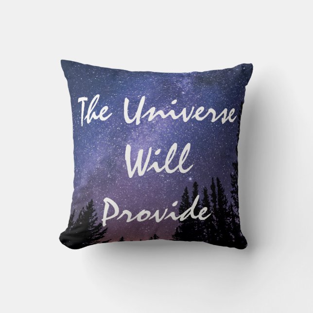Universum wird Starry Night Sky und Bäume bieten Kissen (Vorderseite)