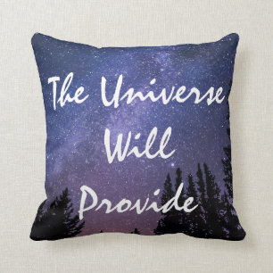 Universum wird Starry Night Sky und Bäume bieten Kissen